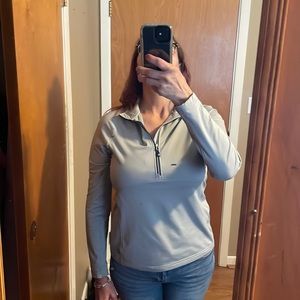 Grey UV protection, long sleeve shirt.